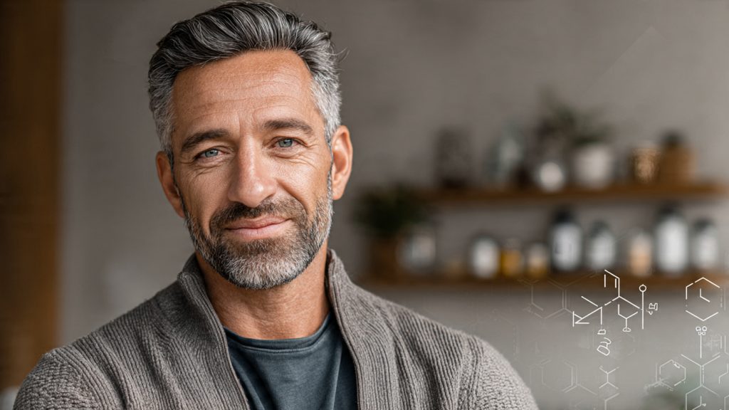 Male potency medicine concept representing male wellness, confidence, and vitality